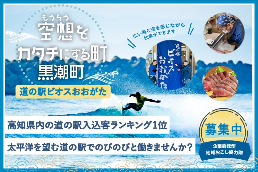 【黒潮町】企業委託型　地域おこし協力隊 高知県内の道の駅入込客ランキング第一位！ 「道の駅ビオスおおがた」でのびのびと働きませんか？