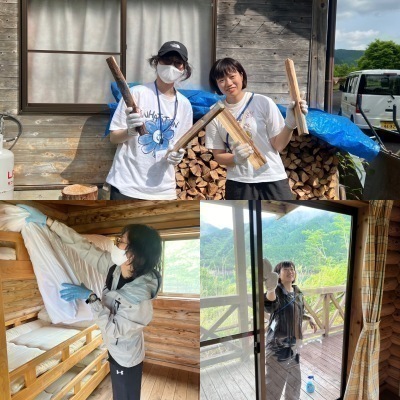 ログハウス清掃作業