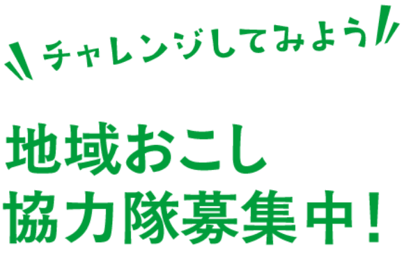 チャレンジしてみよう。地域おこし協力隊募集中。