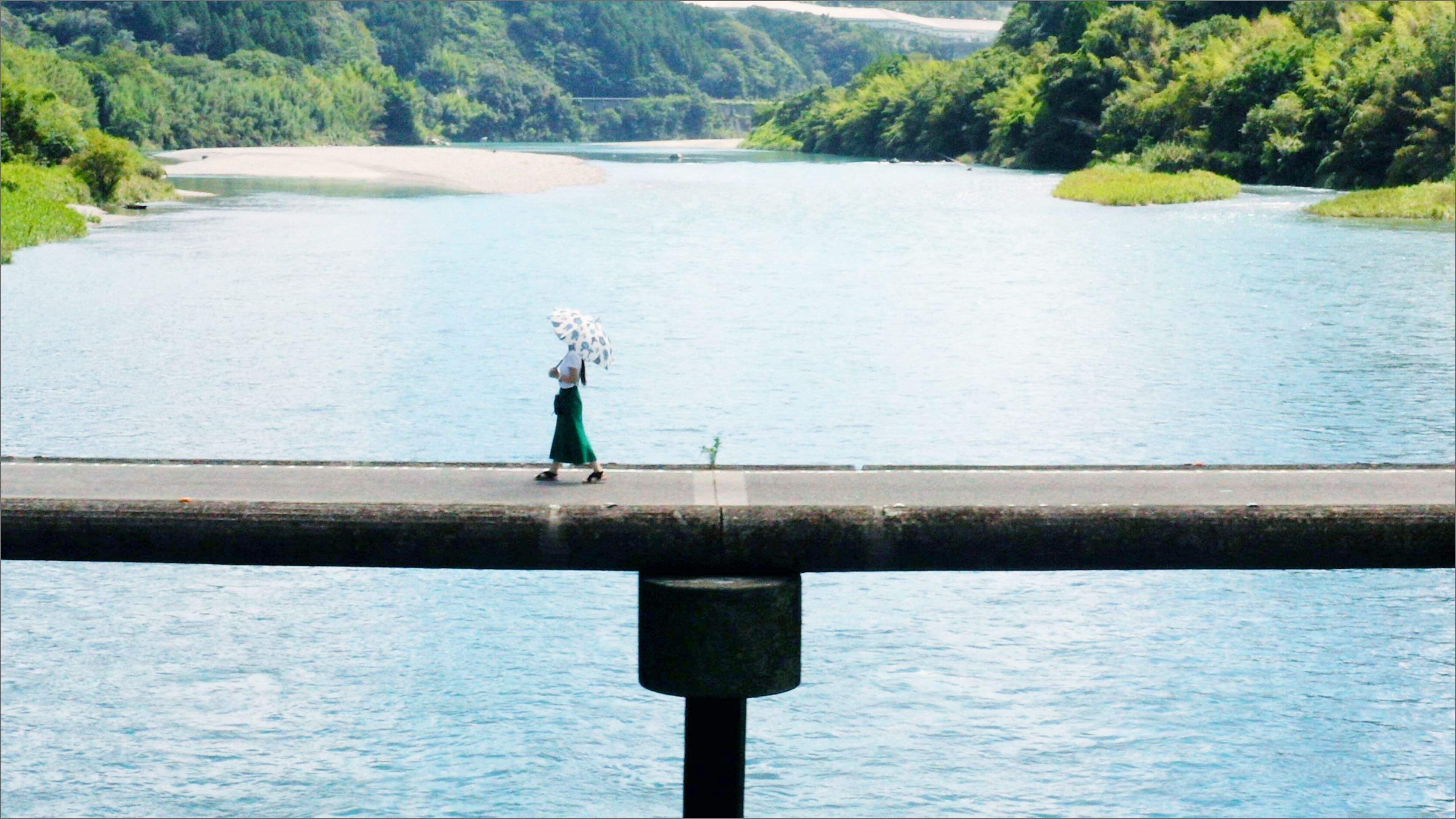 沈下橋と高知県の日本最後の清流四万十川の風景
