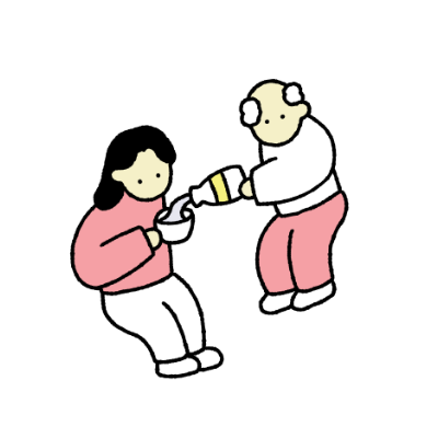 シニア夫婦のイラスト